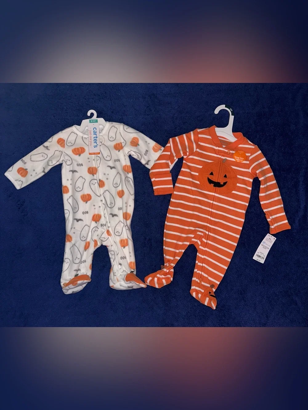 Carter’s Baby First Halloween Long Sleeve Bodysuit Footed Pajama Lot of 2 3M NWT
